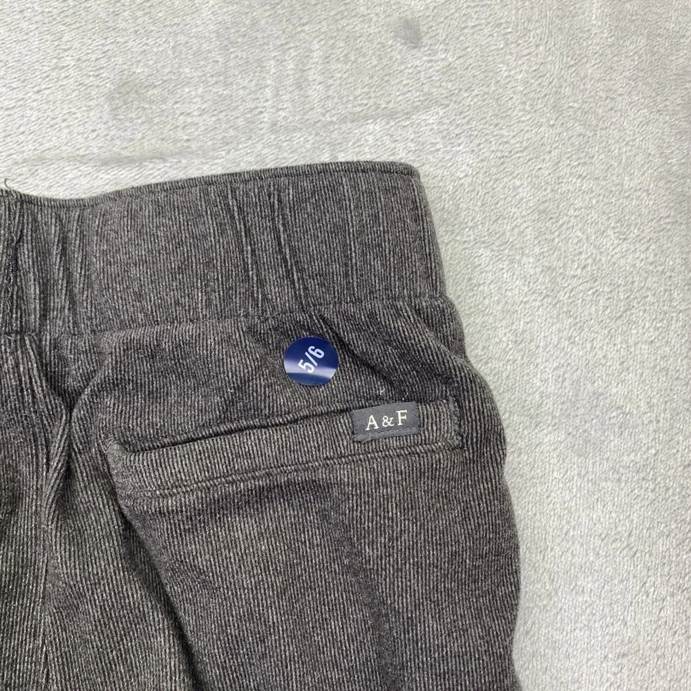 Abercrombie Kids Gray Ribbed Jogger Pants Elastic Waist Sz 5/6 Fits 19.5